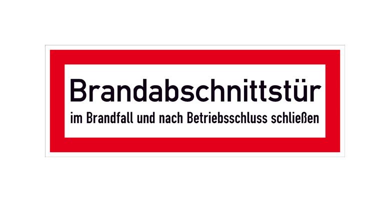 Hinweisschild für die Feuerwehr - Brandabschnittstür