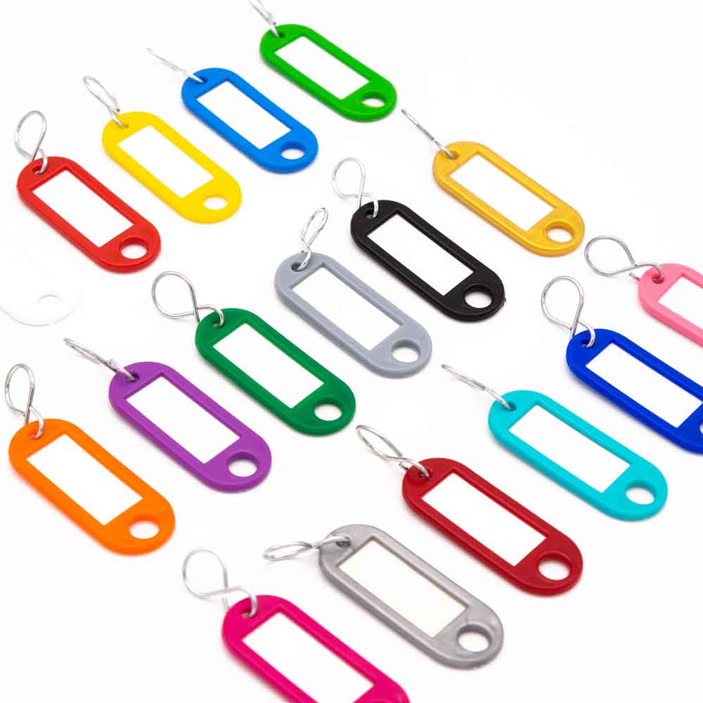 Schlüsselanhänger - mit S-Haken - Kunststoff - in 10 Standardfarben gemischt