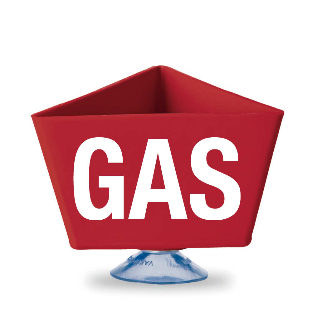 Kennzeichnungsträger - "GAS" - mit Saugnapf - 2 Farben Kennzeichnungsträger - "GAS" - mit Saugnapf - 2 Farben