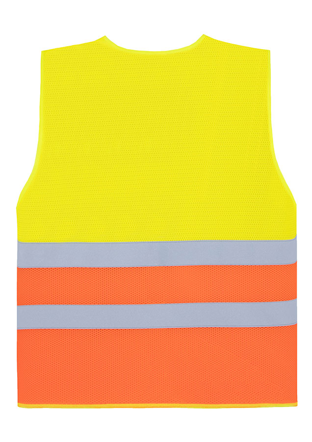Korntex® Mesh-Warnweste Comfort-Fit „Rhodes“ - Mit Reißverschluss - Signal-Gelb/Signal-Orange - 4XL/5XL