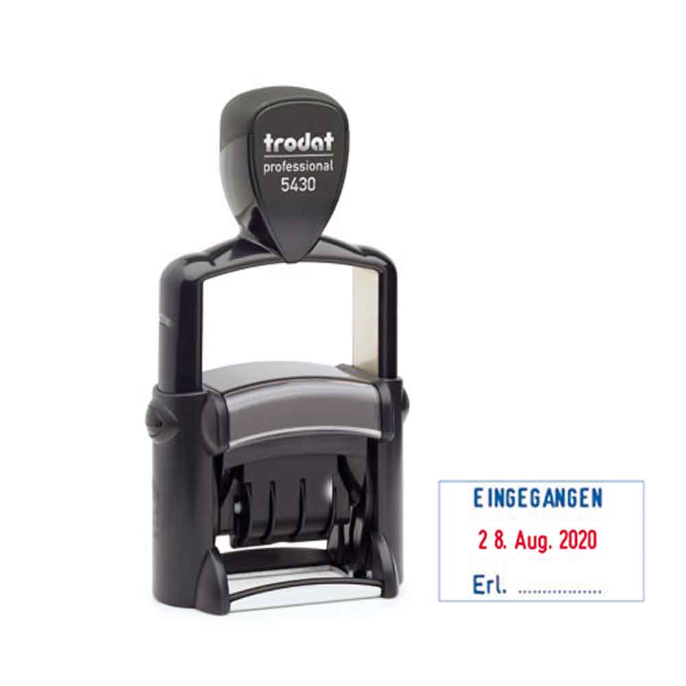 Trodat Professional 4.0 5430 - Datumstempel - 3 Standardtexte