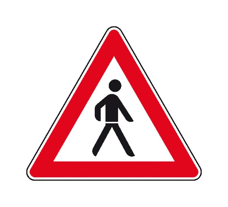 Verkehrszeichen - StVO - Fußgänger (Aufstellung links) - 2 Größen