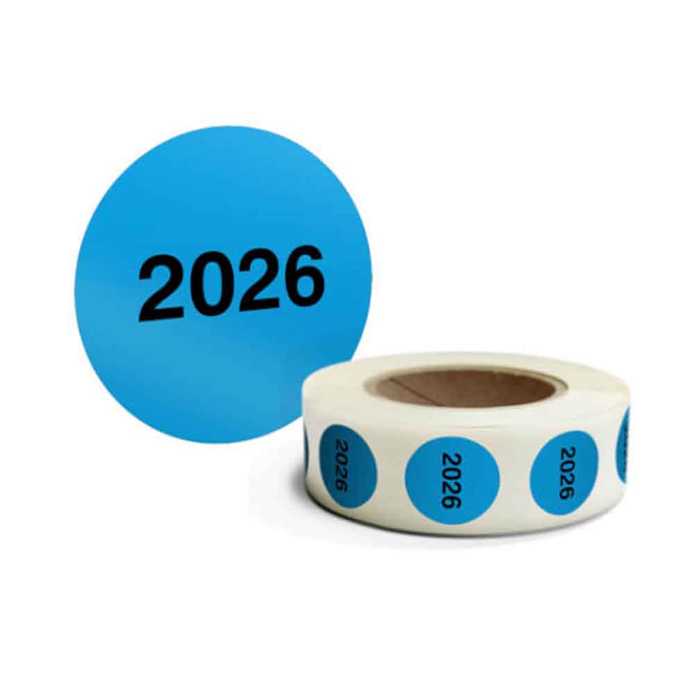 Inventur-Etiketten - mit Jahreszahl - selbstklebend - in 4 Farben