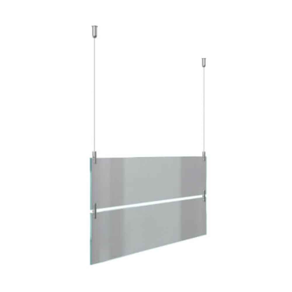 CRISTALLO Deckenabhänger mit Erweiterungsschild - 5 mm ESG-Glas - in 3 Größen CRISTALLO Deckenabhänger mit Erweiterungsschild - 5 mm ESG-Glas - in 3 Größen