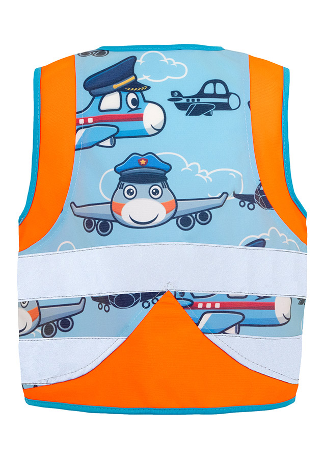 Korntex® Kinder Warnweste Action „Working Heroes“ - CO2 Neutral - Blau/Traktor - XS