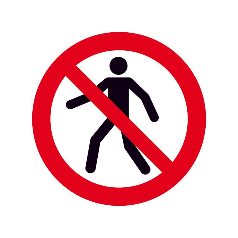 Verbotsschild - Für Fußgänger verboten