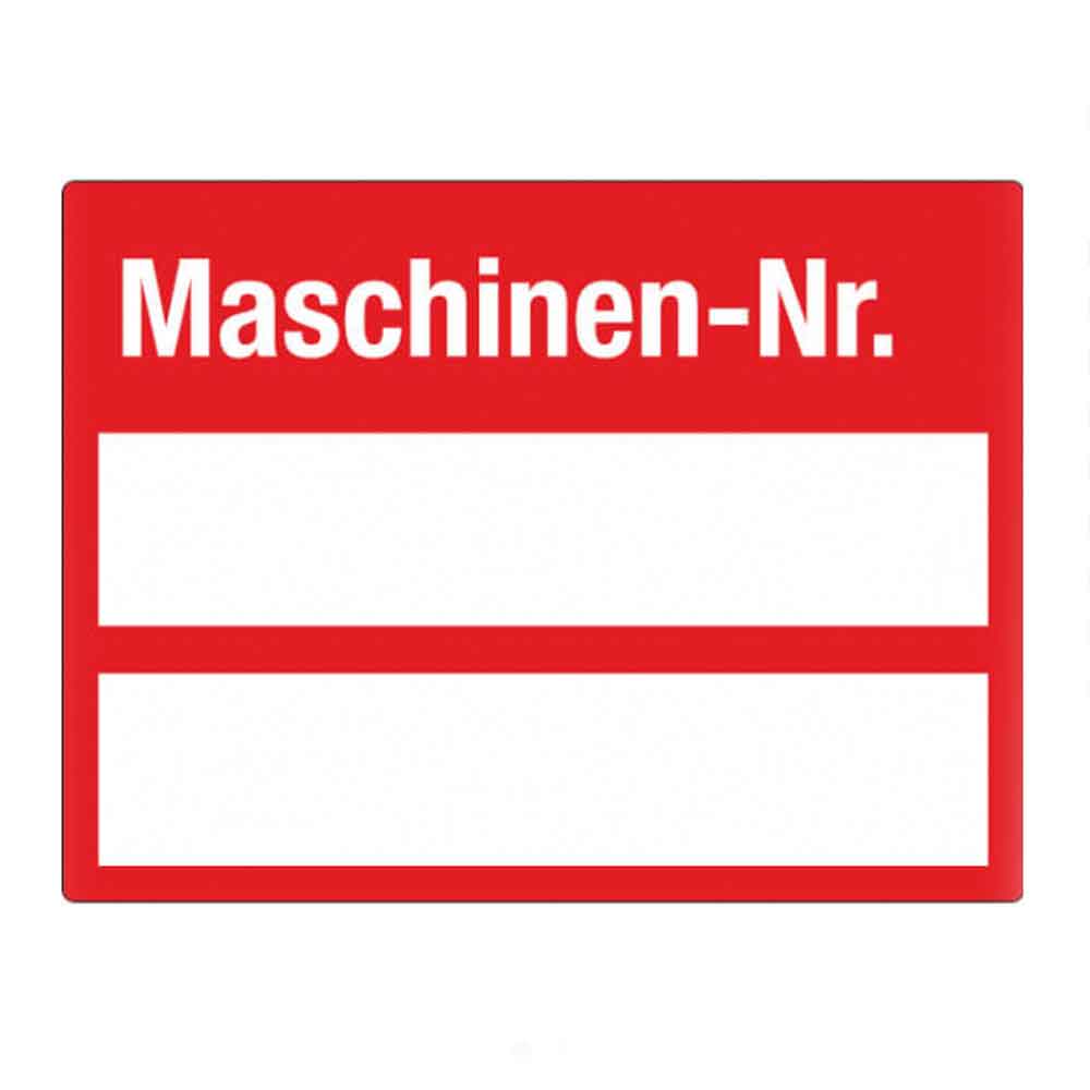 Inventar-Etikett - Maschinen-Nr. - VOID-Folie auf Bogen - mit 2 Beschriftungsfeldern