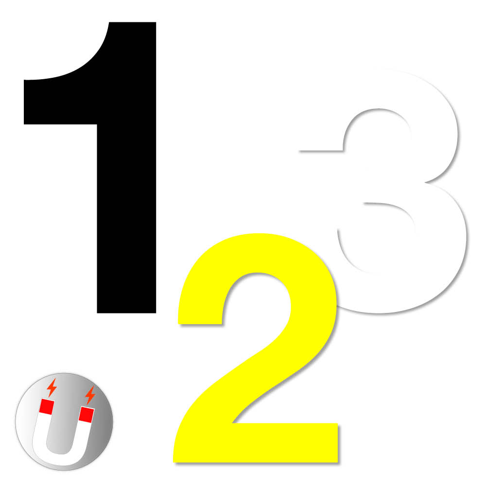 Zahlen 0-9 - magnetisch - Block Modern - Höhe 20-100 mm - 3 Farben Zahlen 0-9 - magnetisch - Block Modern - Höhe 20-100 mm - 3 Farben