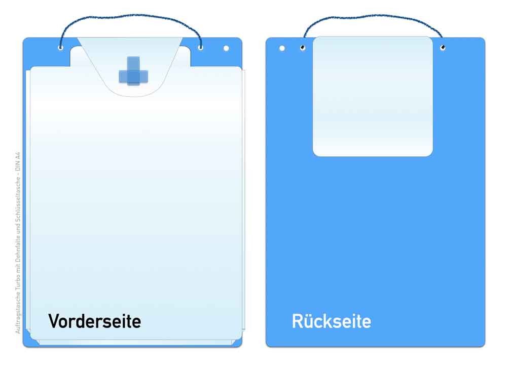 Auftragstasche "TURBO" - DIN A4 - XXL Dehnfaltentasche vorne