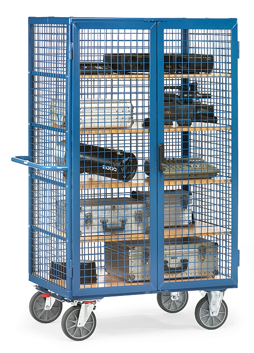 Kastenwagen mit Gitterwänden - 5 Ladeflächen - Treibriegelverschluss - Tragkraft 750 kg