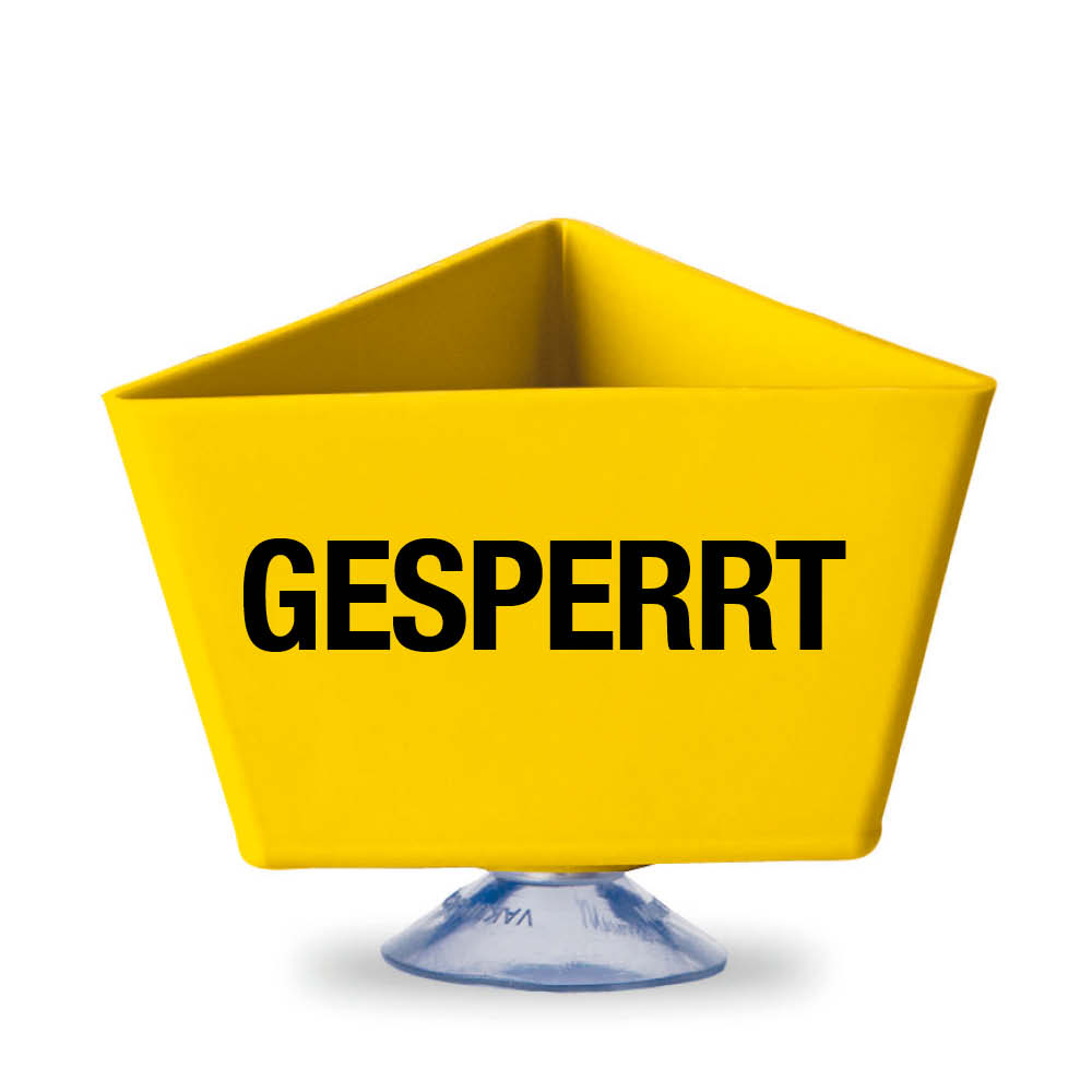 Leitzahlenträger - Beschriftung 1-zeilig - mit Wunschtext bis 10 Buchstaben - mit Saugnapf - 11 Farben