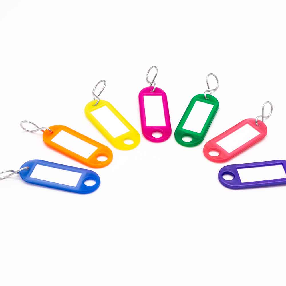 Schlüsselanhänger - mit S-Haken - Kunststoff - in 10 Neonfarben sortiert