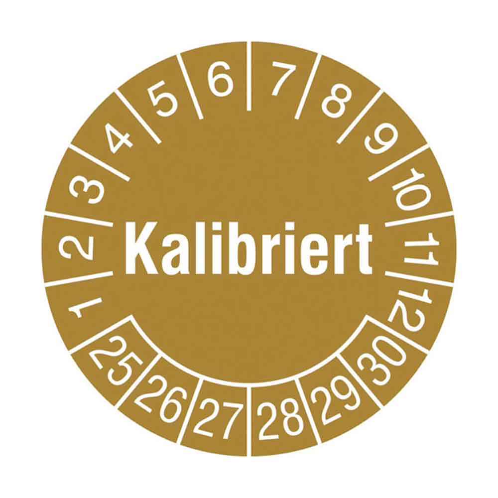 Prüfplakette auf Rolle - Kalibriert