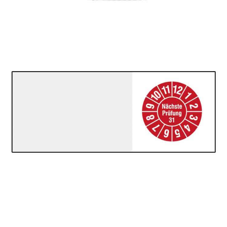 Kabelprüfplakette - Nächste Prüfung - in Jahresfarbe