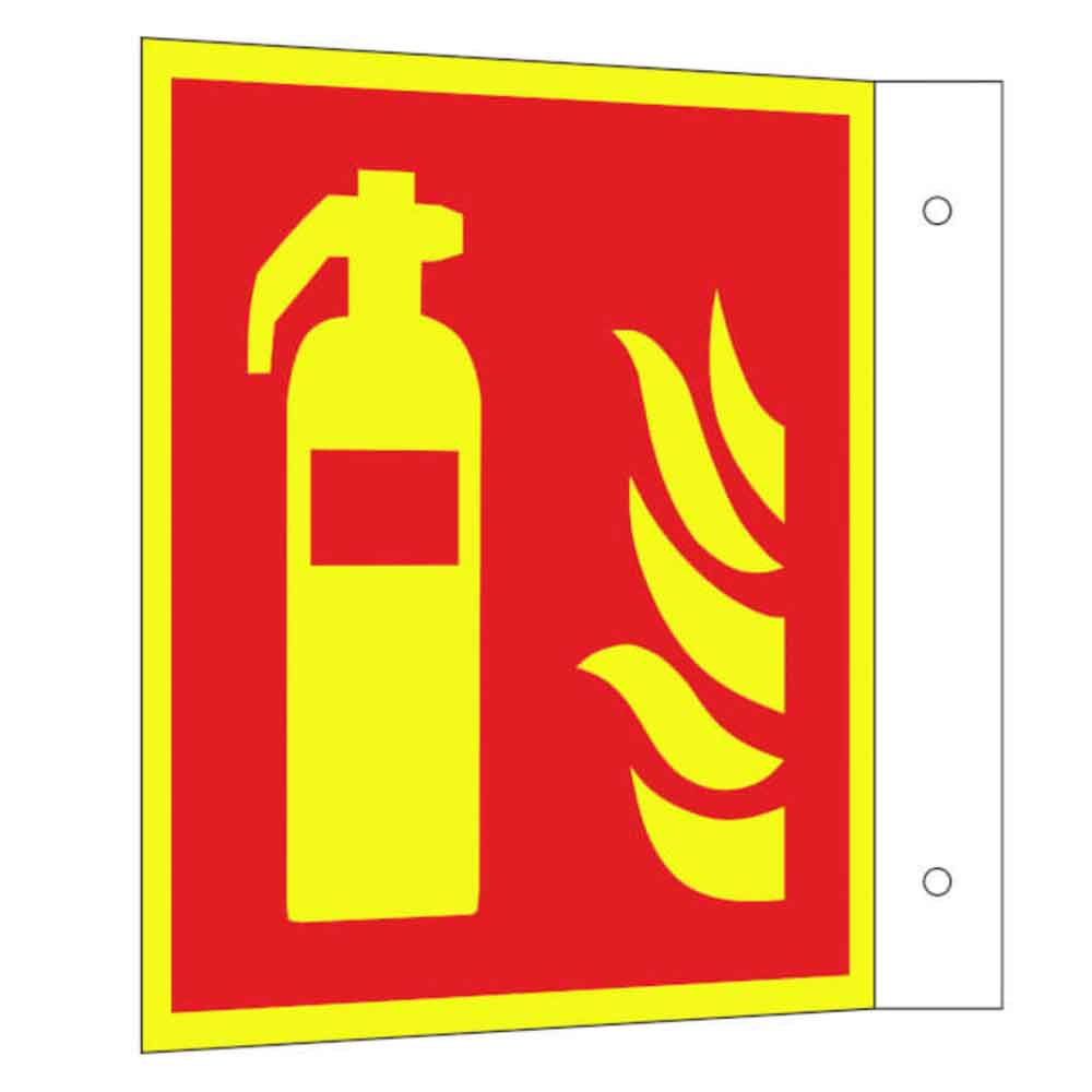 Brandschutzschild PLUS - Feuerlöscher - Fahne - langnachleuchtend + tagesfluoreszierend