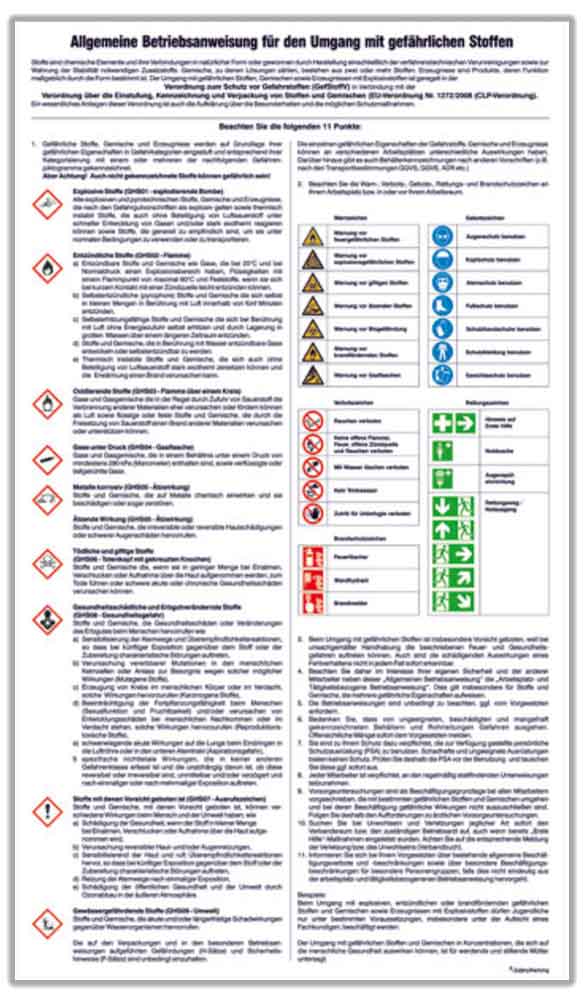 Aushang - Gefahrstoffe - Allg. Betriebsanweisung für den Umgang ...