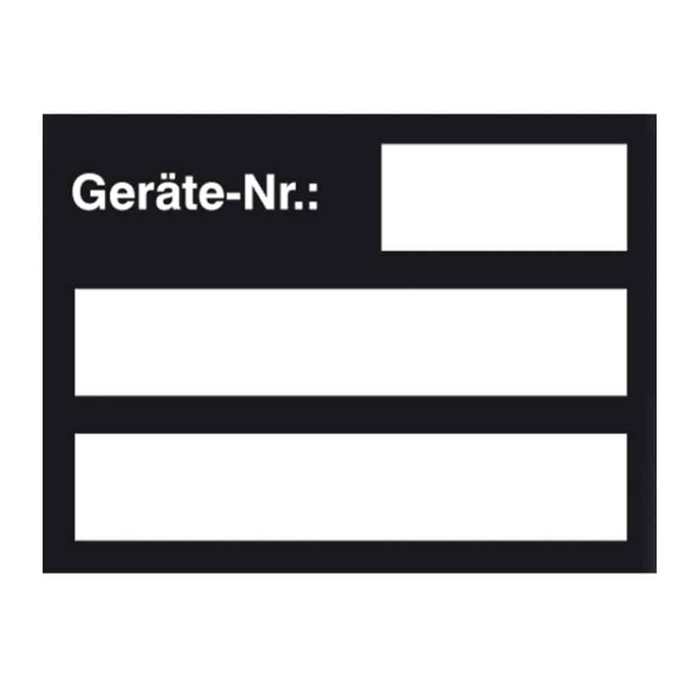 Inventar-Etikett - Geräte-Nr.: - Dokumentenfolie auf Bogen - mit 3 Beschriftungsfeldern