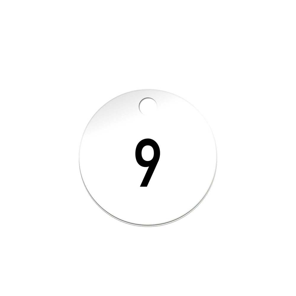 Zahlenmarken - Kunststoff - 1-3 stellig nummeriert - mit Bohrung