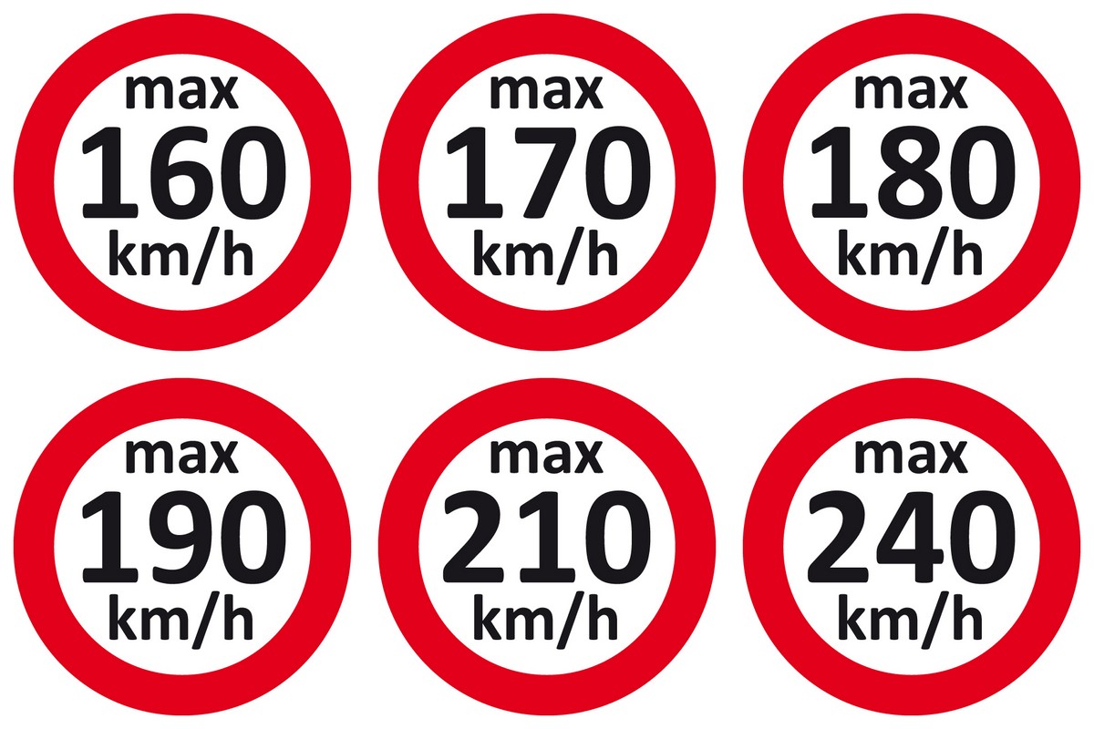 Geschwindigkeitsaufkleber - 160-240 km/h - für Winterräder