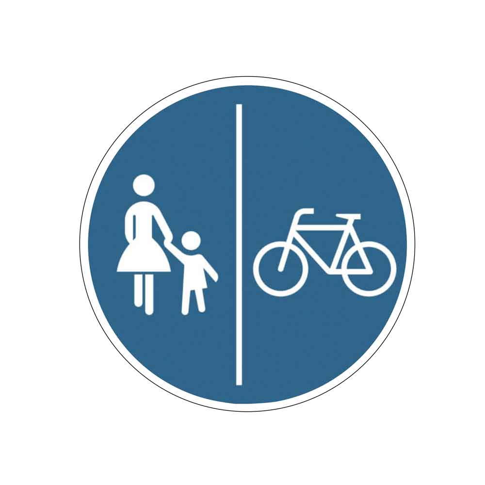 Getrennter Rad- und Gehweg - Verkehrszeichen StVO - 4 Ausführungen Getrennter Rad- und Gehweg - Verkehrszeichen StVO - 4 Ausführungen