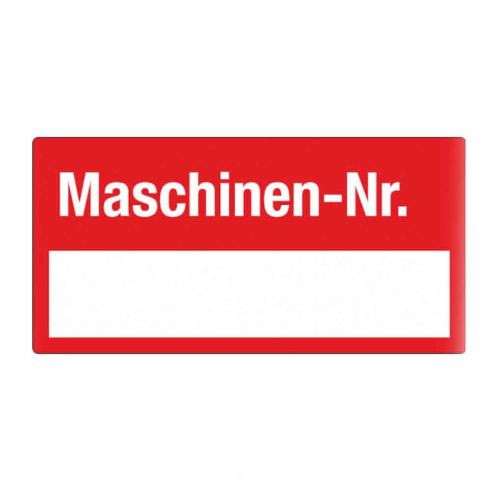 Inventar-Etikett - Maschinen-Nr.: - VOID-Folie auf Bogen - mit Beschriftungsfeld