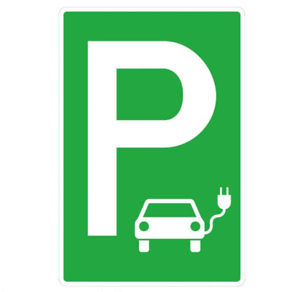 Parkplatzschild - Symbol: P - Symbol: Elektro-Tankstelle
