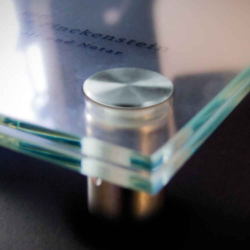 CRISTALLO Türschild - aus 2 x 4 mm Sicherheitsglas - mit hochwertigem Edelstahlhalter CRISTALLO Türschild - aus 2 x 4 mm Sicherheitsglas - mit hochwertigem Edelstahlhalter
