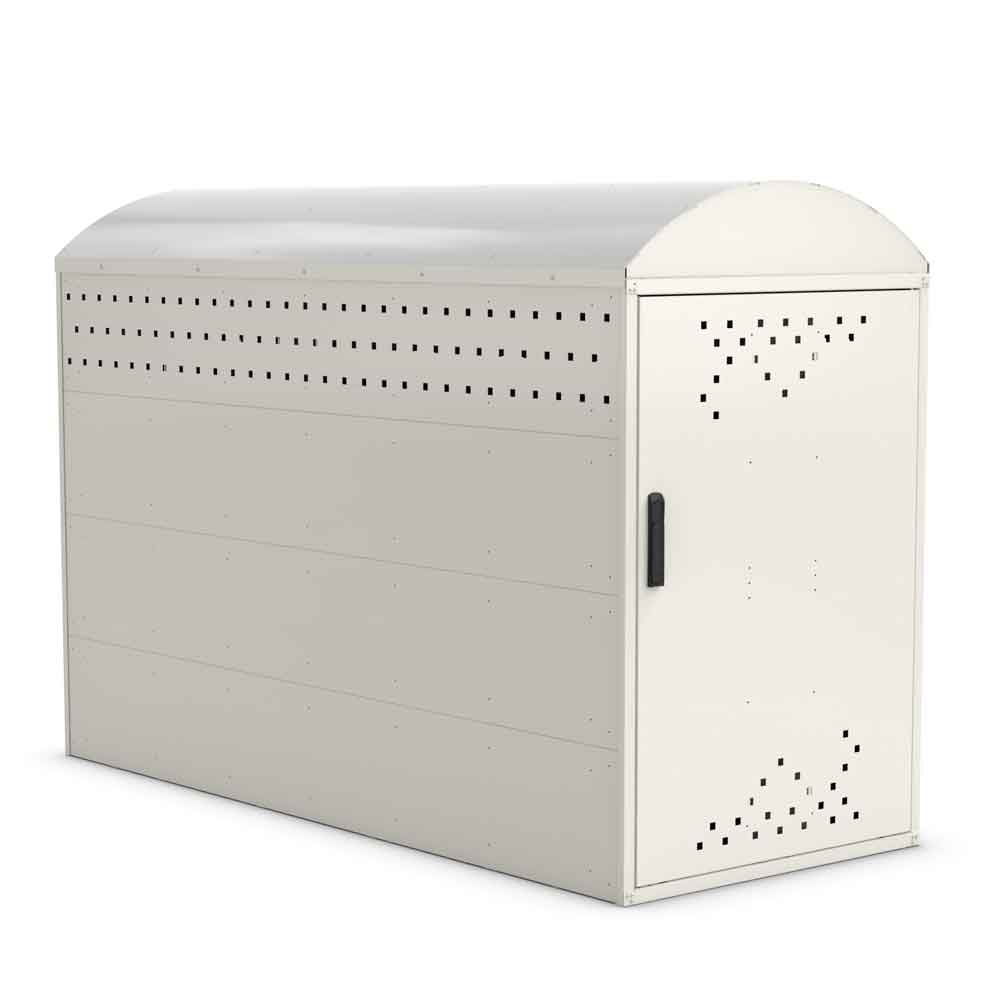 Fahrradgarage BikeBox 1 B - Stahlblechkonstruktion mit Bogendach - RAL Farbe nach Wahl Fahrradgarage BikeBox 1 B - Stahlblechkonstruktion mit Bogendach - RAL Farbe nach Wahl