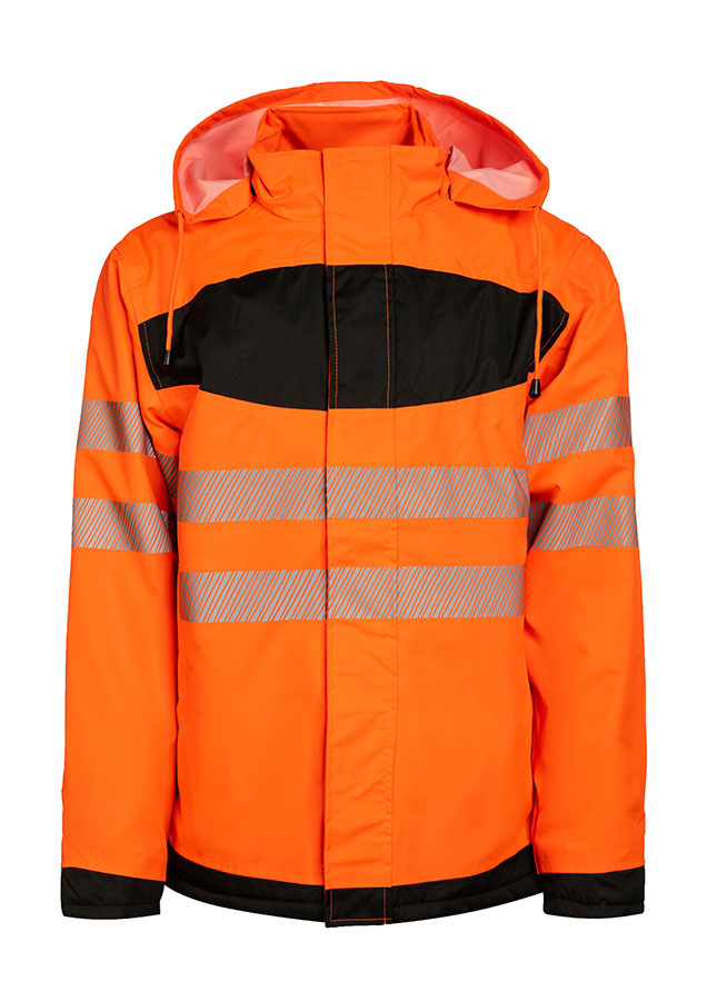 Korntex® - EOS - Hi-Vis Parka mit schwarzer Brustpartie - Signal-Orange/Schwarz - 3XL