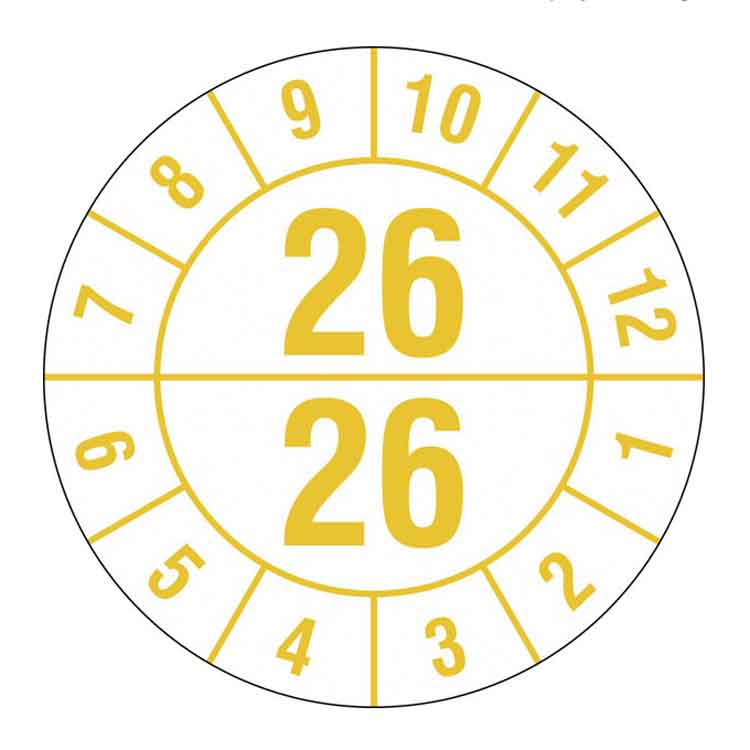 Prüfplakette - Halbjahresplakette in Jahresfarbe - Dokumentenfolie