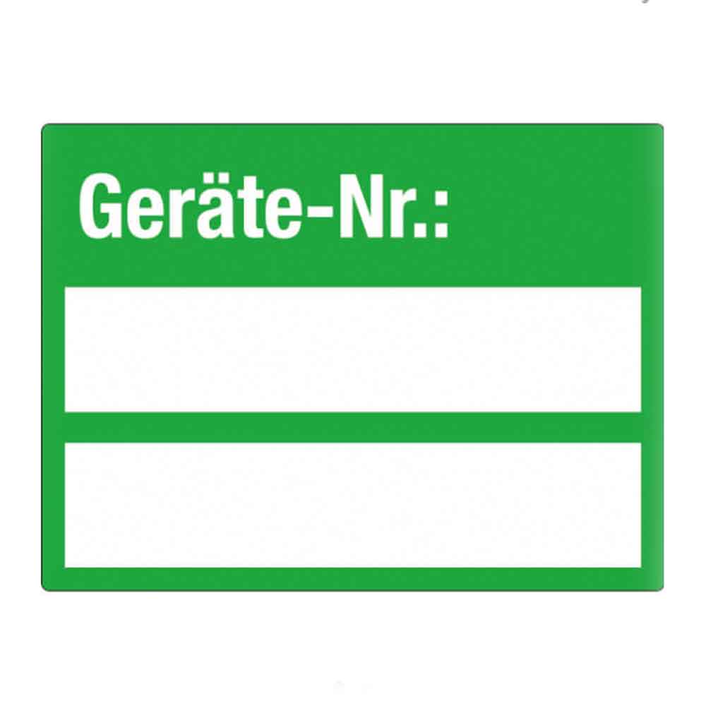 Inventar-Etikett - Geräte-Nr.: - VOID-Folie auf Bogen - mit 2 Beschriftungsfeldern