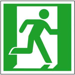 Fluchtwegzeichen Größen für Entfernungen bis 30 Meter