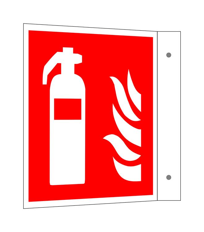 Brandschutzschild - Fahnenschild - Feuerlöscher
