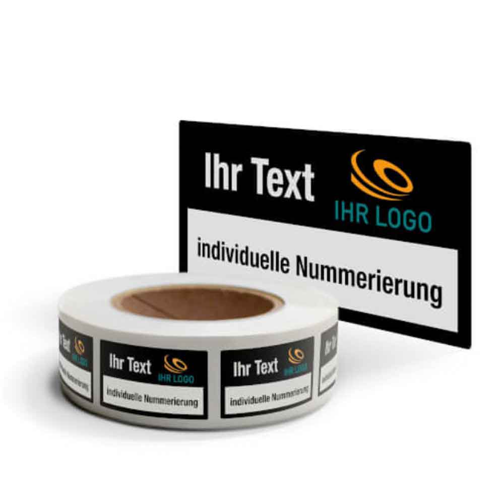 Inventar-Etikett - individuell gefertigt - Logo, Text, Nummerierung und Farbe nach Wahl