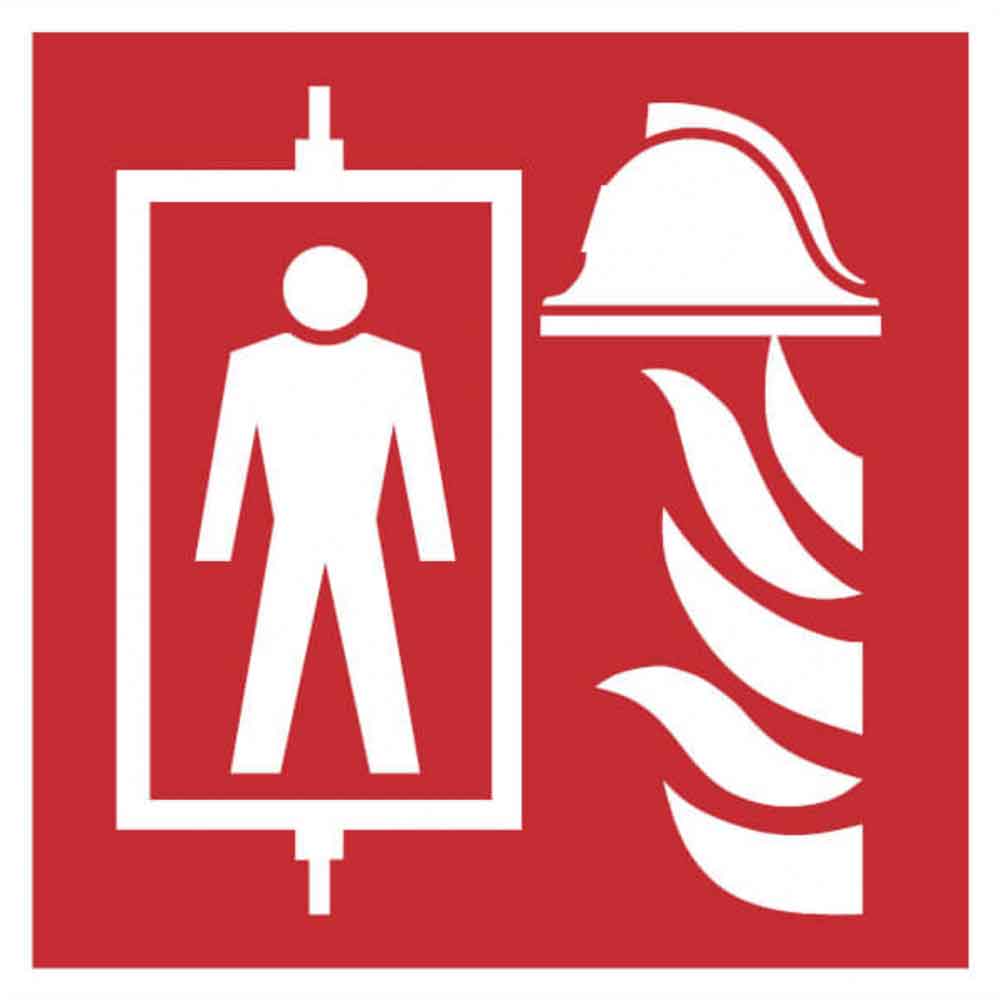 Brandschutzschild - Symbol: Feuerwehraufzug - langnachleuchtend - Motiv: Helm