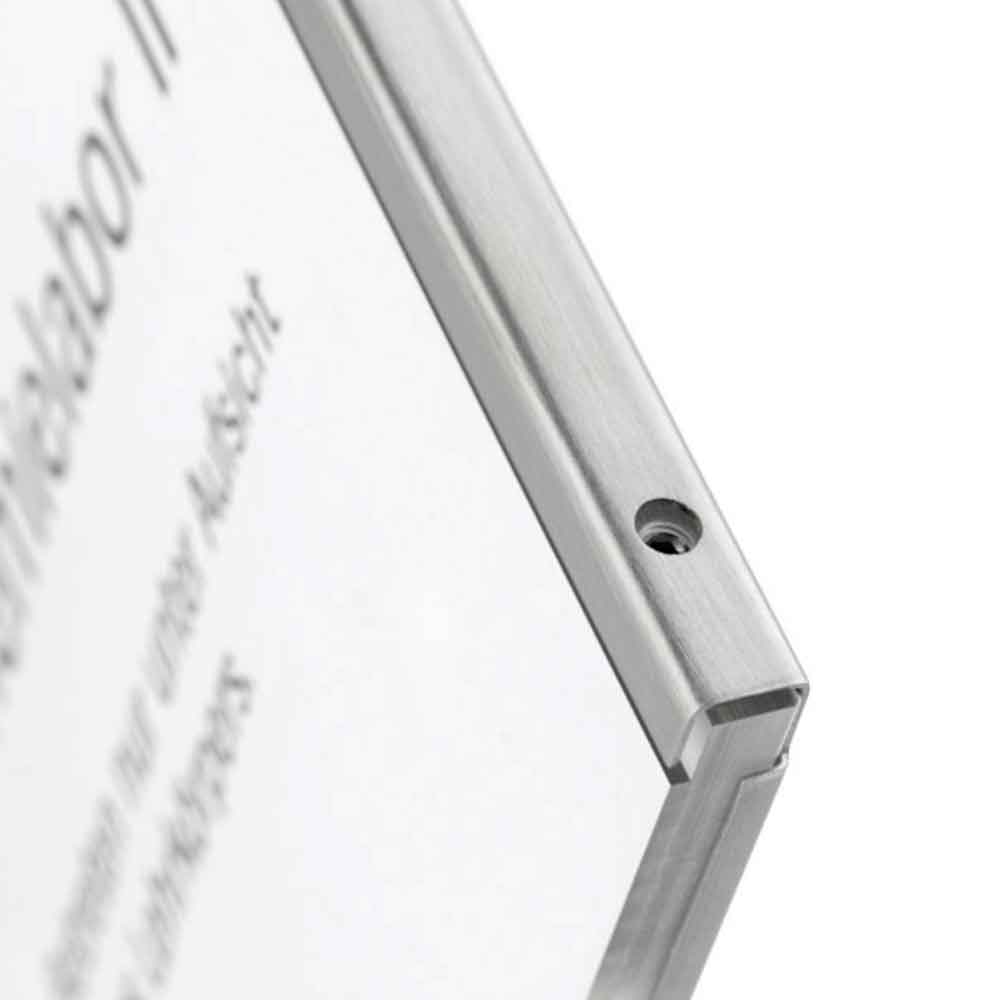 LITE Secure Infotafel - mit Einlagensicherung - aus Acrylglas und Edelstahl