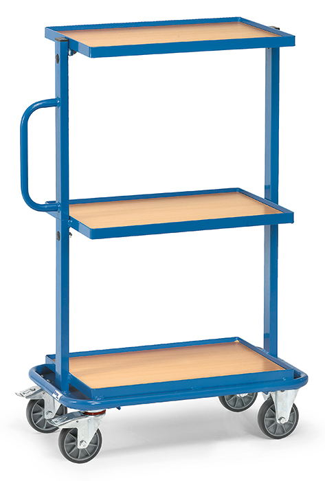Beistellwagen - mit Bodenplatten - 3 Ladeflächen L 605 x B 405 mm - Tragkraft 200 kg