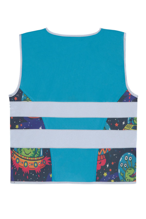 Korntex® Kinder Warnweste Action „Working Heroes“ - CO2 Neutral - Blau/Traktor - XS