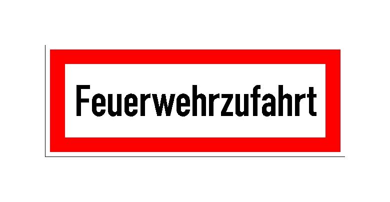 Hinweisschild für die Feuerwehr - Feuerwehrzufahrt