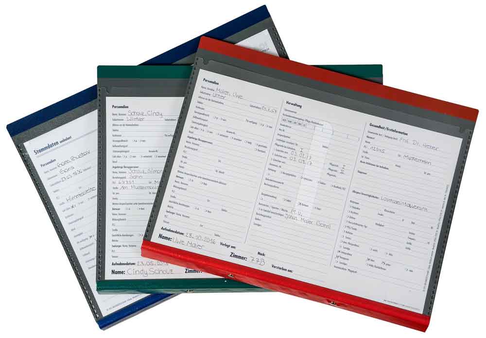 Pflegemappe ambulant - 2-Ring- oder 4-Ringmechanik - in 3 Farben Pflegemappe ambulant - 2-Ring- oder 4-Ringmechanik - in 3 Farben
