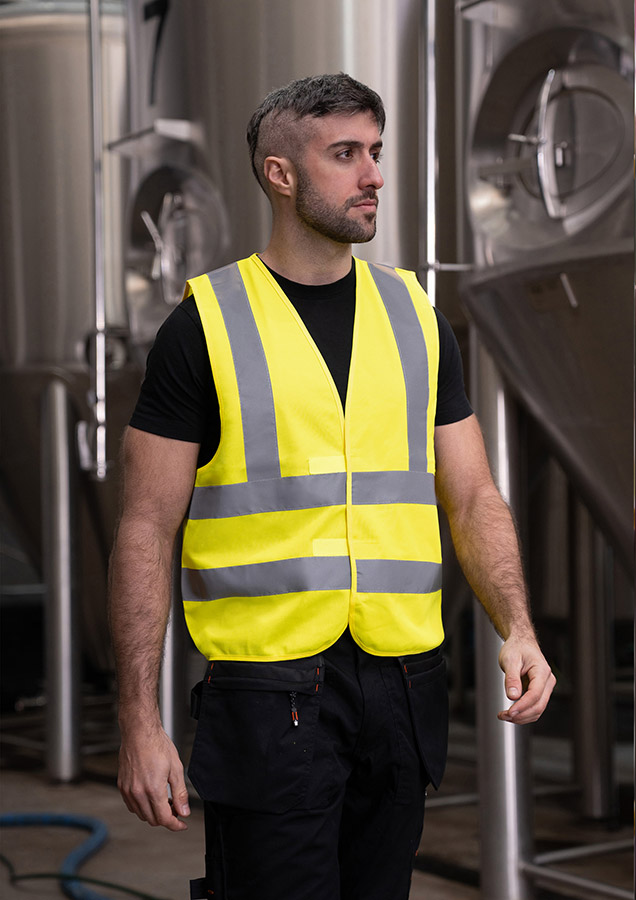 Korntex® Warnweste „Hannover“ - Vier Reflexstreifen - Signal-Gelb - M