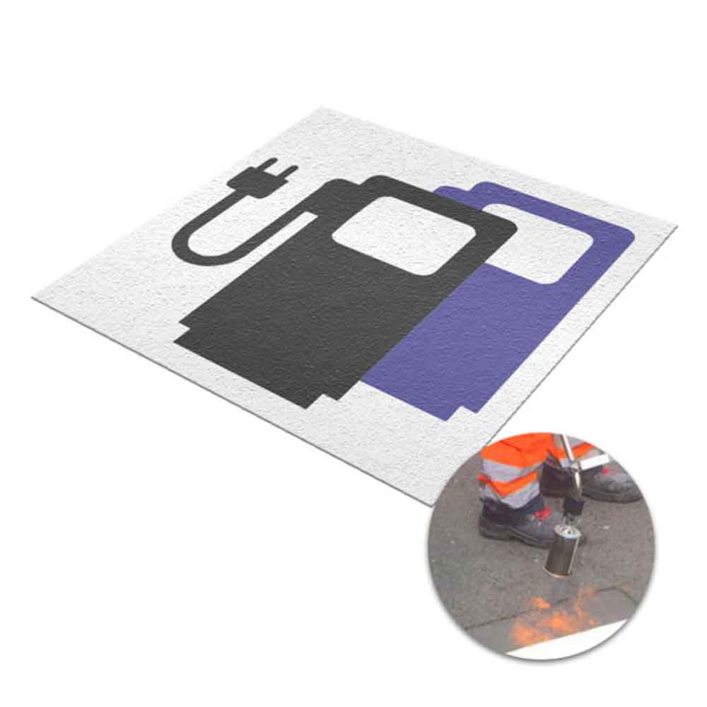 Ladestation E-Auto - Bodenmarkierung zur Kennzeichnung von Parkflächen - B 100 cm Ladestation E-Auto - Bodenmarkierung zur Kennzeichnung von Parkflächen - B 100 cm