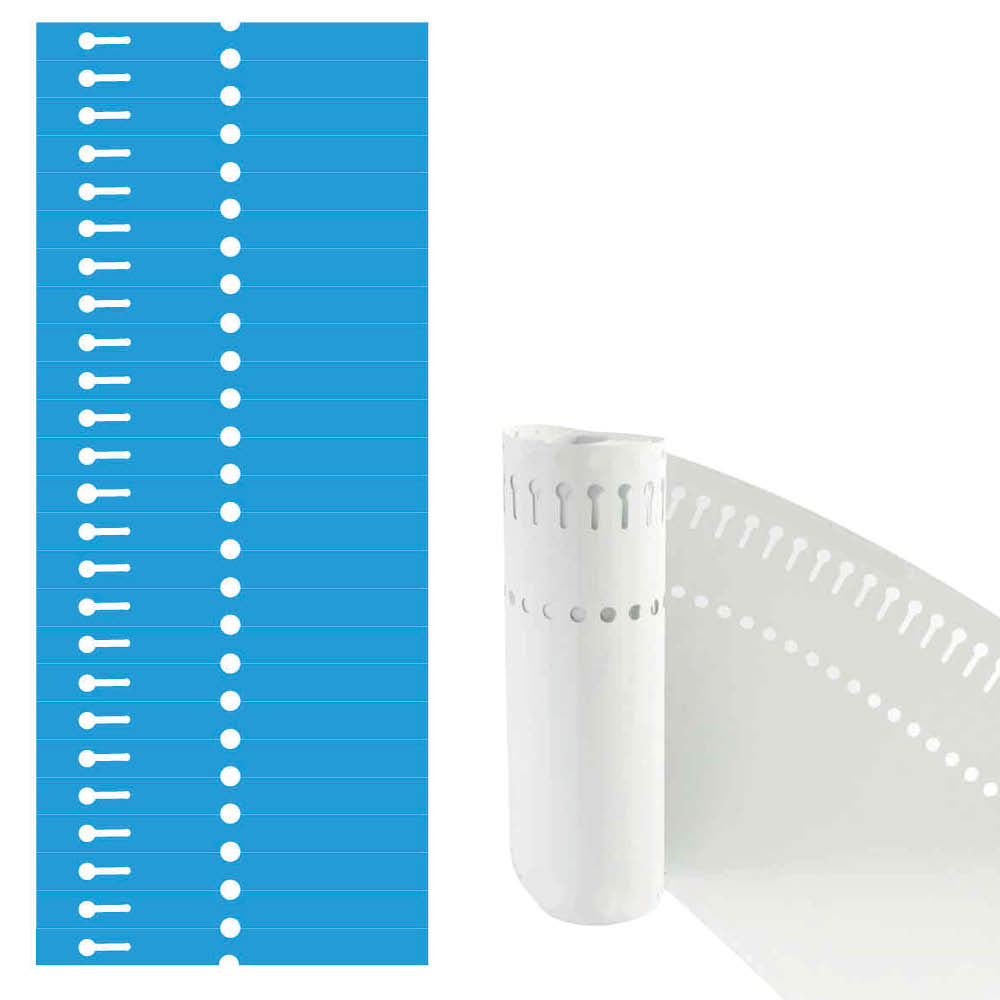 PVC-Schlaufen-Etiketten auf Rolle - Format 140 x 13 mm - 8 Farben