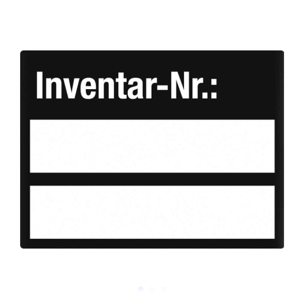 Inventar-Etikett - Inventar-Nr.: - Dokumentenfolie auf Rolle - mit 2 Beschriftungsfeldern