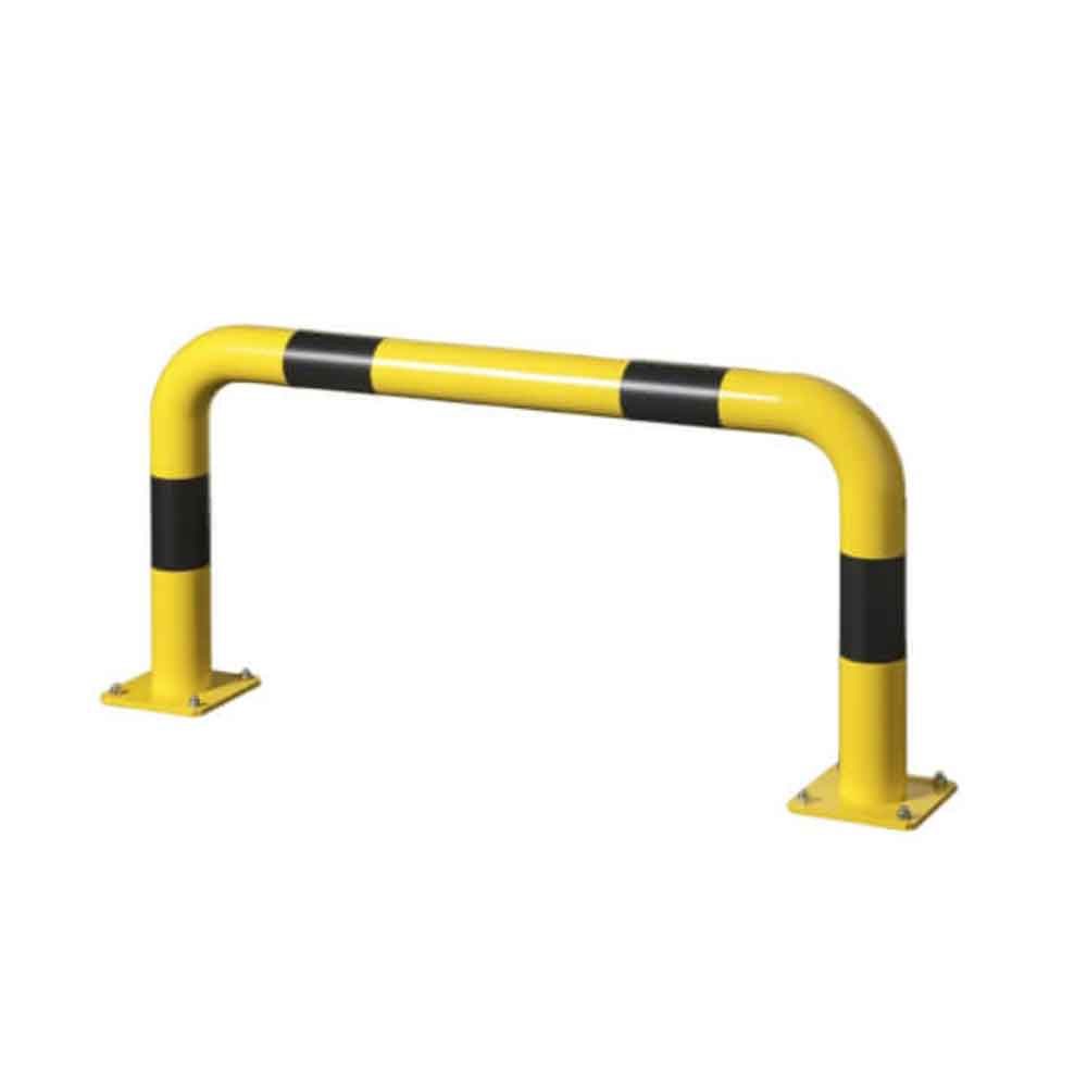 Rammschutz-Bügel in Eckform und Längsform - mit Bodenplatte zum Aufdübeln Rammschutz-Bügel in Eckform und Längsform - mit Bodenplatte zum Aufdübeln