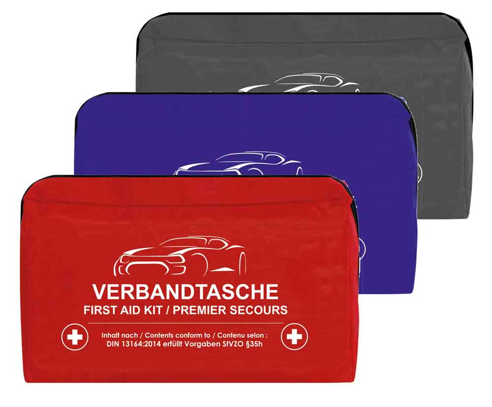 Kraftwagen-Verbandtasche - mit Klett - 3 Farben