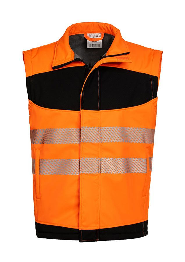 Korntex® - EOS - Hi-Vis Softshell Jacke mit schwarzer Brustpartie - Signal-Gelb/Schwarz - 3XL