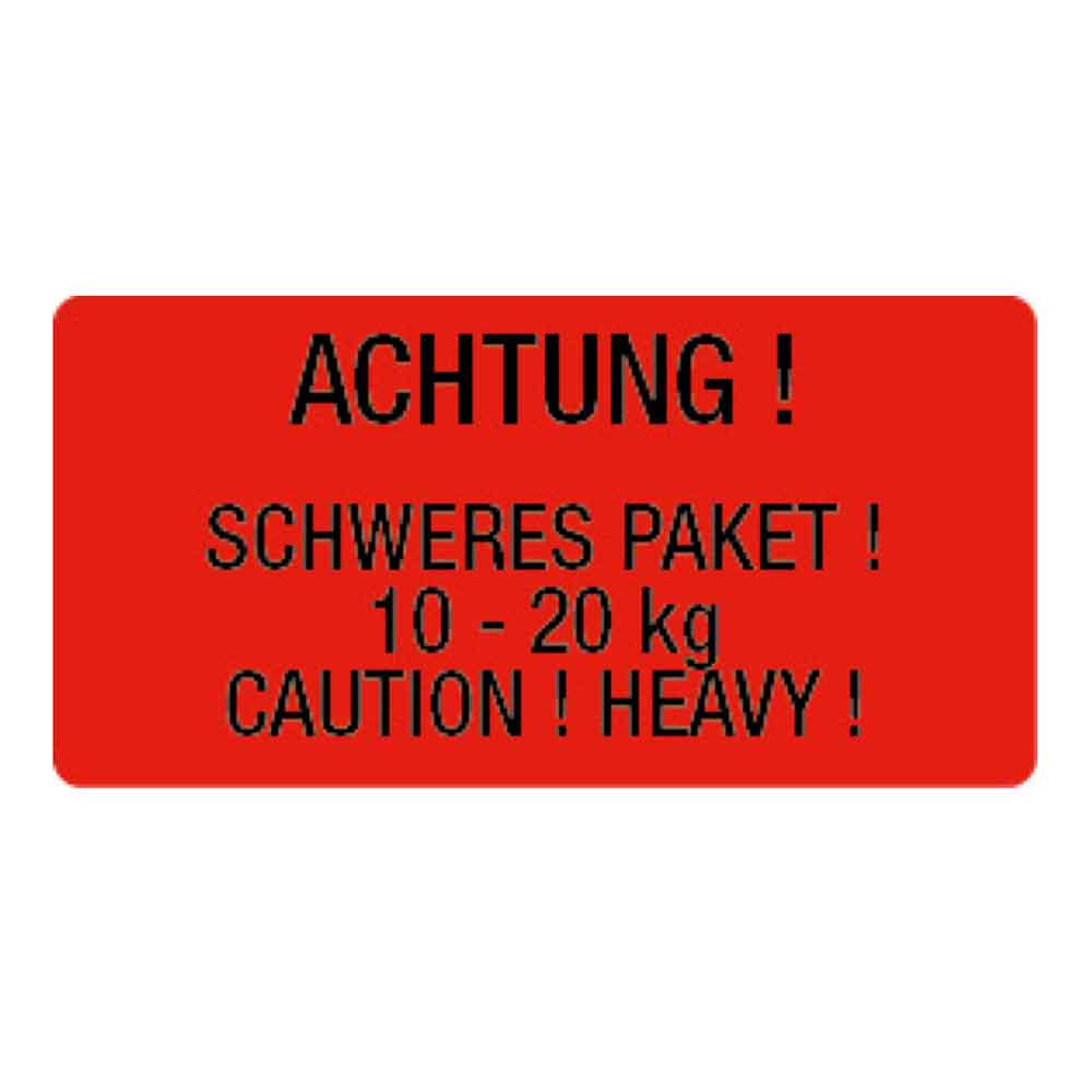 Warn- bzw. Verpackungsetiketten - selbstklebend in Signalrot auf Rolle