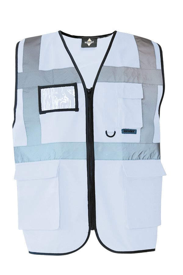 Korntex® Warnweste „Berlin“ - Multifunktional mit Taschen - Waldgrün/Signal-Gelb - XXL