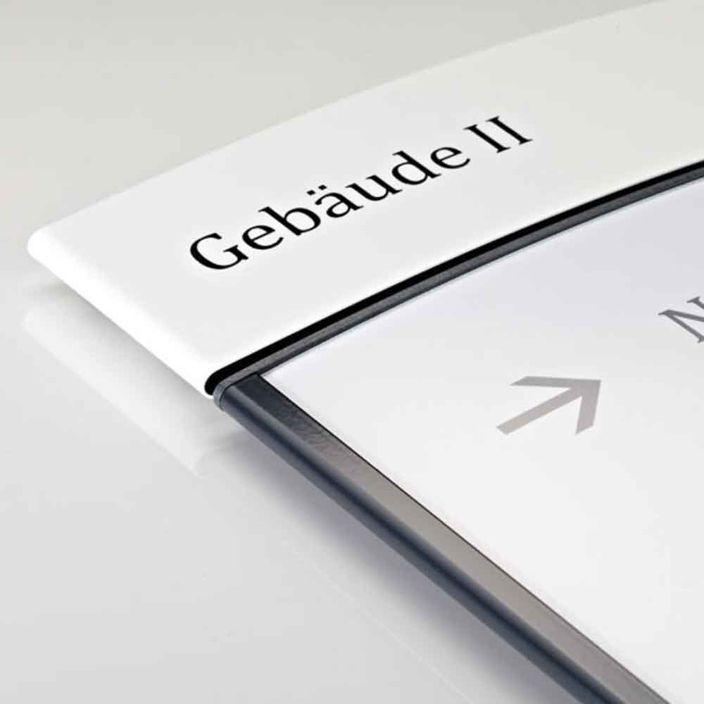 PacificX Infotafel - Wandschild leicht gewölbt - mit weisser Kopfleiste zum Beschriften PacificX Infotafel - Wandschild leicht gewölbt - mit weisser Kopfleiste zum Beschriften